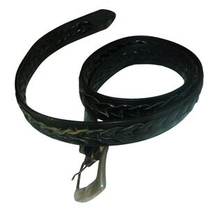 Full Grain Cowhide Black Braided‎ Leather Belt Mens Size 40 Argentina
